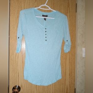 Bit & Bridle Womens Blue Top w/ Lace Size Medium